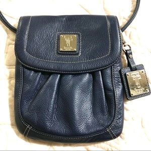 Tignanello Navy Leather Crossbody Purse